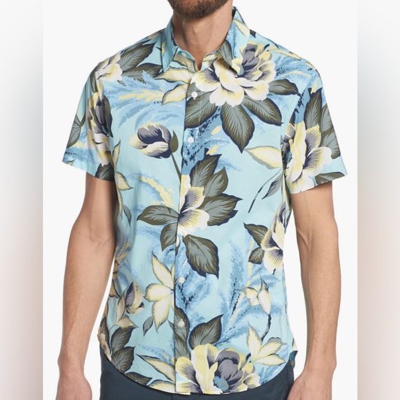 BONOBOS Slim Fit Short Sleeve Button-Up Shirt Size Large - Picture 4 of 5